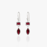 Buy Red Zircon Silver Slide On Earrings Online | March