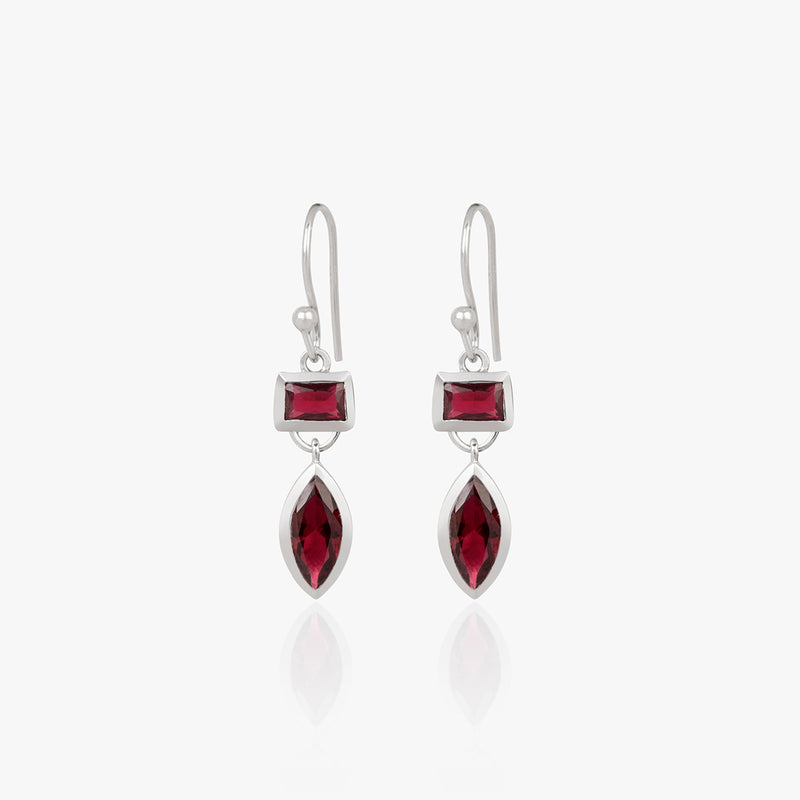 Buy Red Zircon Silver Slide On Earrings Online | March