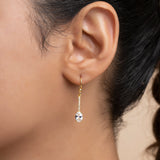 Buy 18k Gold Plated Silver Dangling Zircon Earrings Online | March
