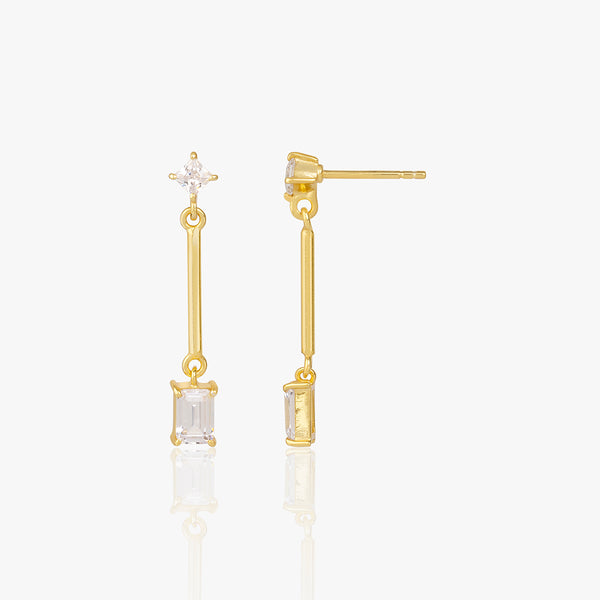 Buy 18k Gold Plated Silver Geometric Dangling Earrings Online | March