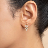 Buy 18k Gold Plated Silver Leaf Crawler Earrings Online | March