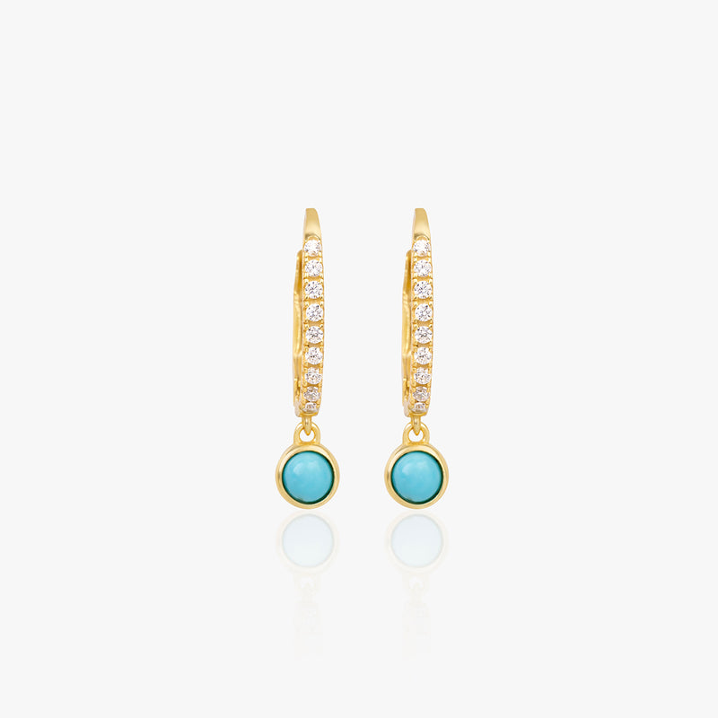 Buy 18k Gold Plated Silver Turquoise Hoop Earrings Online | March
