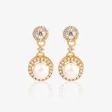Buy 18k Gold Plated Silver Pearl Dangling Earrings Online | March