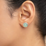 Buy Aqua Chalcedony Silver Stud Earrings Online | March