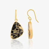 Buy 18k Gold Plated Silver Black Copper Turquoise Earrings Online | March