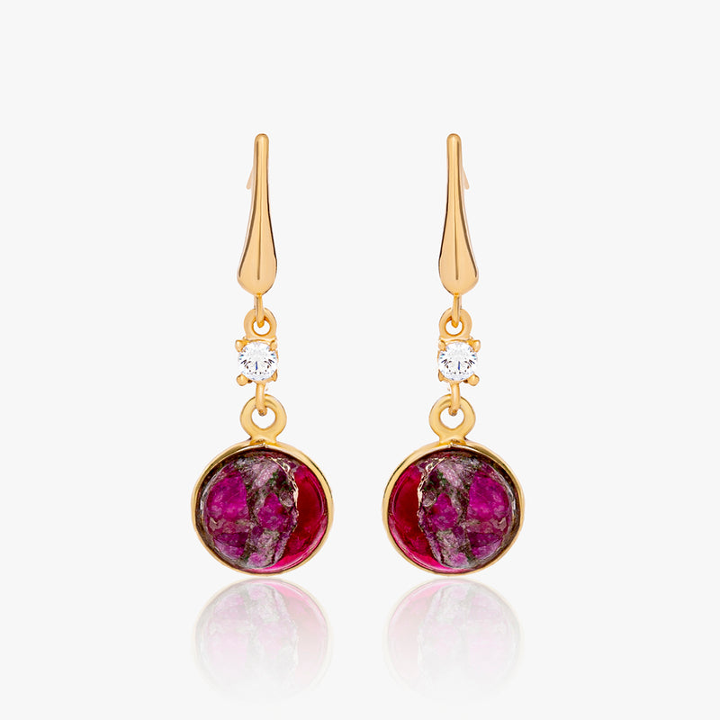 Buy 18k Gold Plated Silver Ruby Copper Turquoise Earrings Online | March