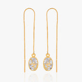 Buy 18k Gold Plated Silver Howlite Copper Turquoise Thread Earrings Online | March