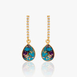 Buy 18k Gold Plated Silver Amethyst Copper Turquoise Earrings Online | March