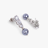Buy Silver Zircon and Natural Grey Pearl Set Online | March