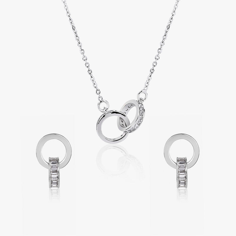 Buy Zircon Studded Silver Entwined Set Online | March
