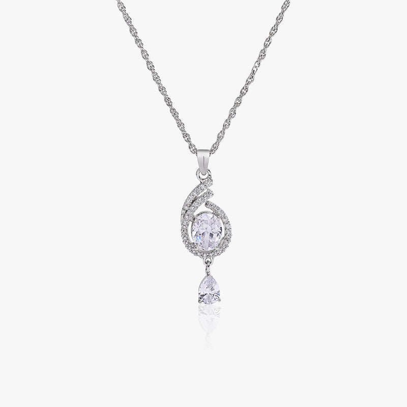 Buy Elegant Pear Zircon Silver Set Online | March