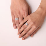 Buy Silver Gleaming Love Couple Rings Online | March