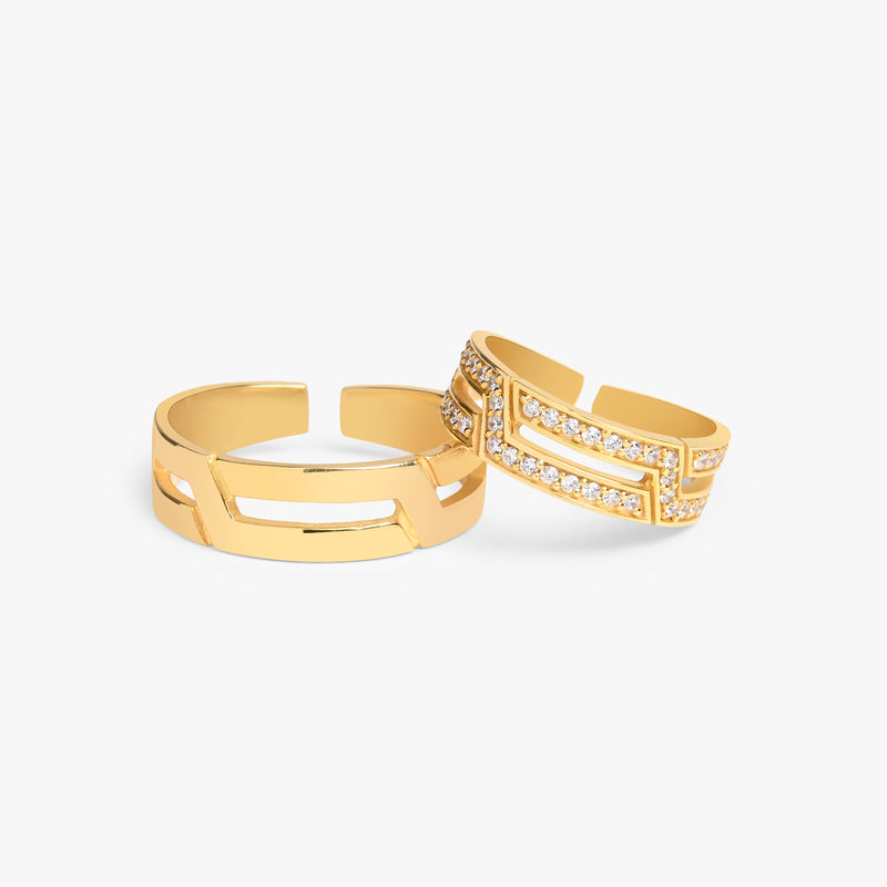 Buy 18K Gold Plated Silver Soulmate Couple Rings Online | March