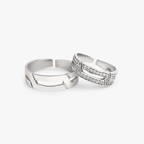 Buy Silver Soulmate Couple Rings Online | March