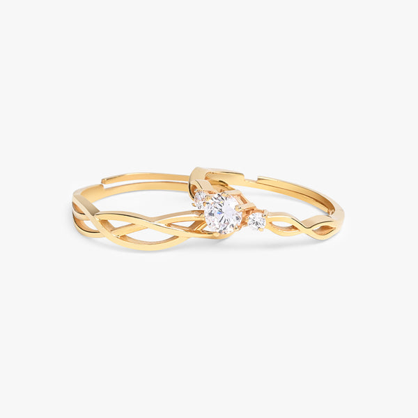 Buy 18K Gold Plated Silver Entwine Couple Rings Online | March