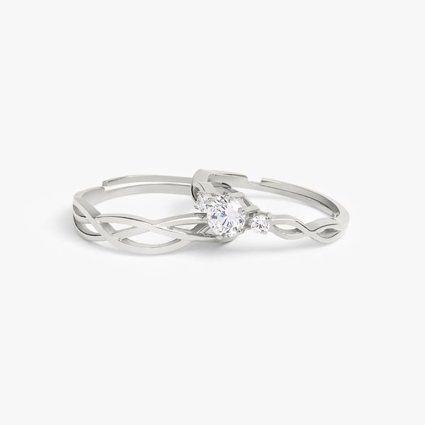 Buy Silver Entwine Couple Rings Online | March
