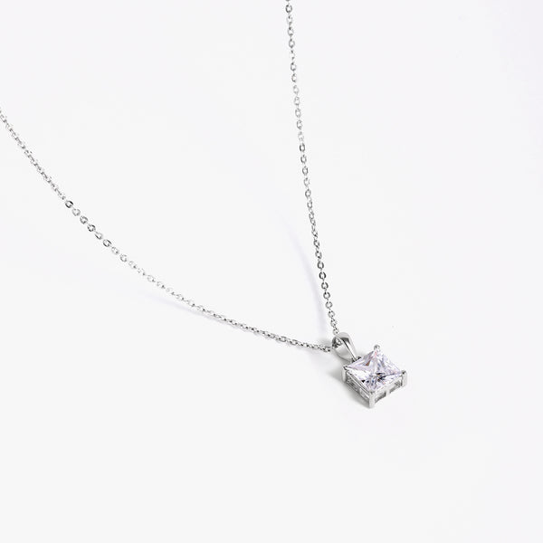 Buy White Square Zircon Silver Set Online | March