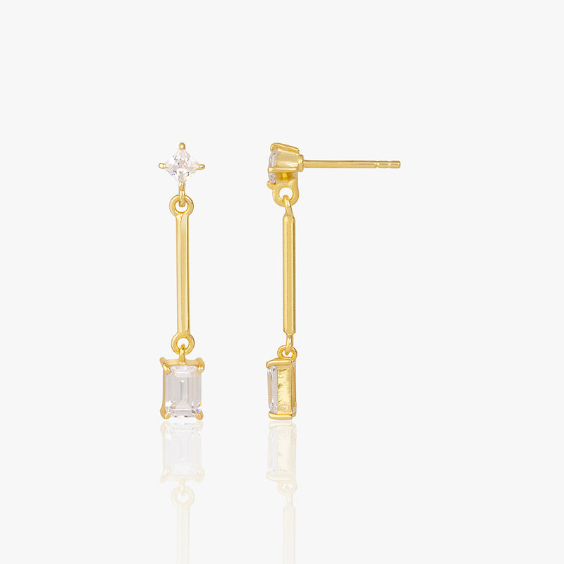 Buy 18k Gold Plated Silver Geometric Zircon Jewellery Set Online | March