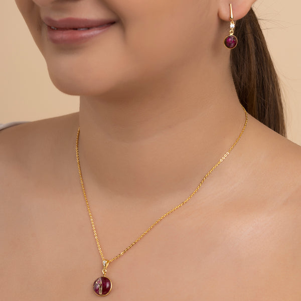 Buy 18k Gold Plated Silver Ruby Copper Turquoise Set Online | March