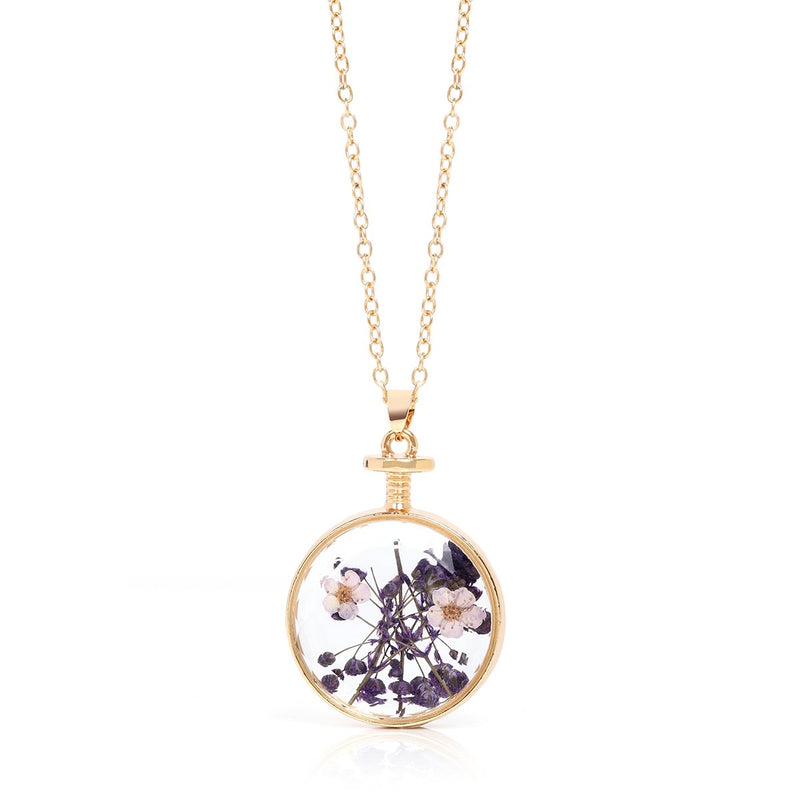 Dry Flower Pendant Necklace