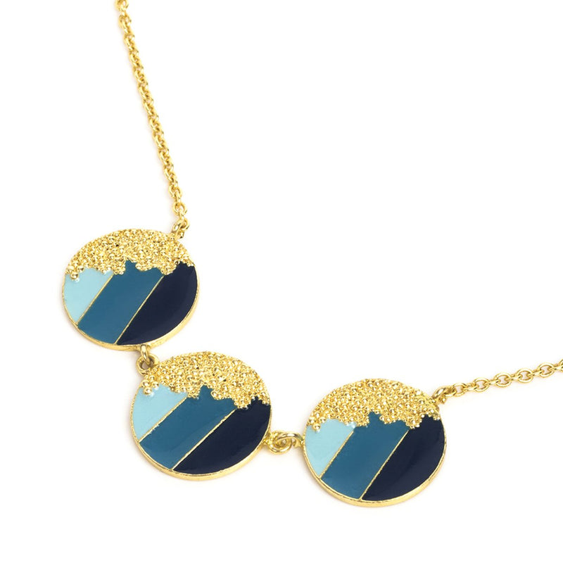 Blue Enamel & Granulated Necklace