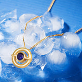 Blue Crystal Circular Necklace