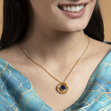 Blue Crystal Circular Necklace