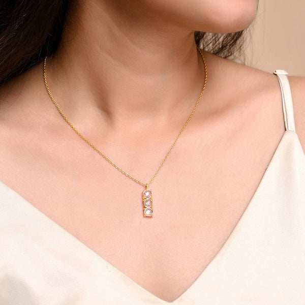 April Birthstone Necklace - Natural Crystal Quartz