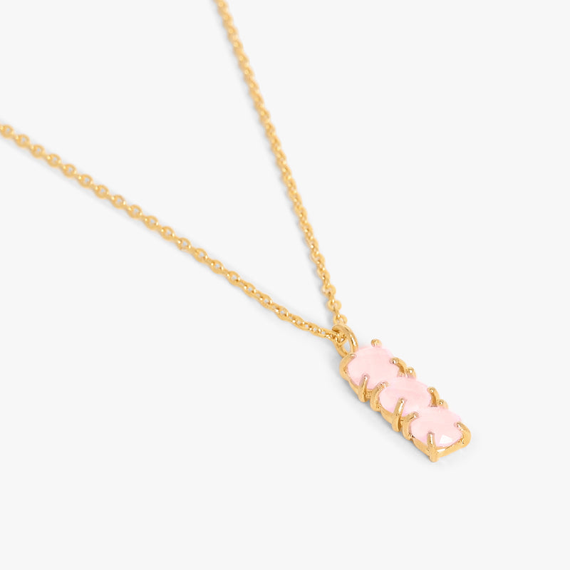 October Birthstone Necklace - Natural Pink Chalcedony