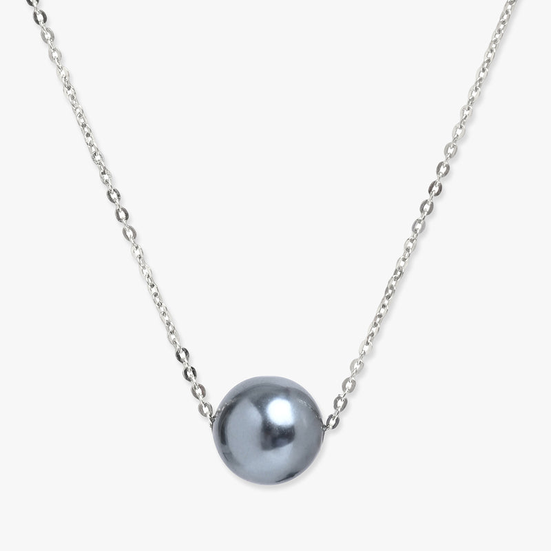 Buy Silver Natural Grey Pearl Necklace Online | March