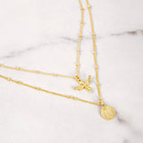 Minimal Layered Bee Necklace
