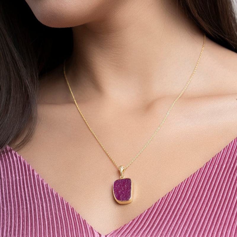 Dyed Ruby Ropada Statement Necklace