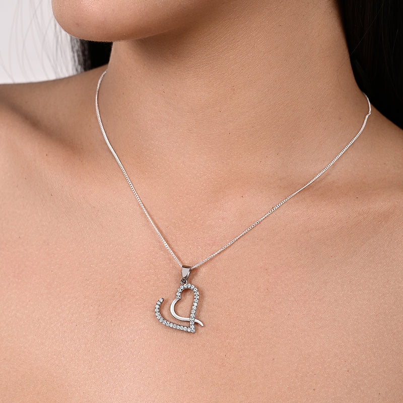 Buy Linked Heart Silver Necklace Online | March