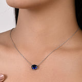 Buy Minimal Blue Zircon Silver Necklace Online | March
