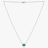 Buy Minimal Green Zircon Silver Necklace Online | March