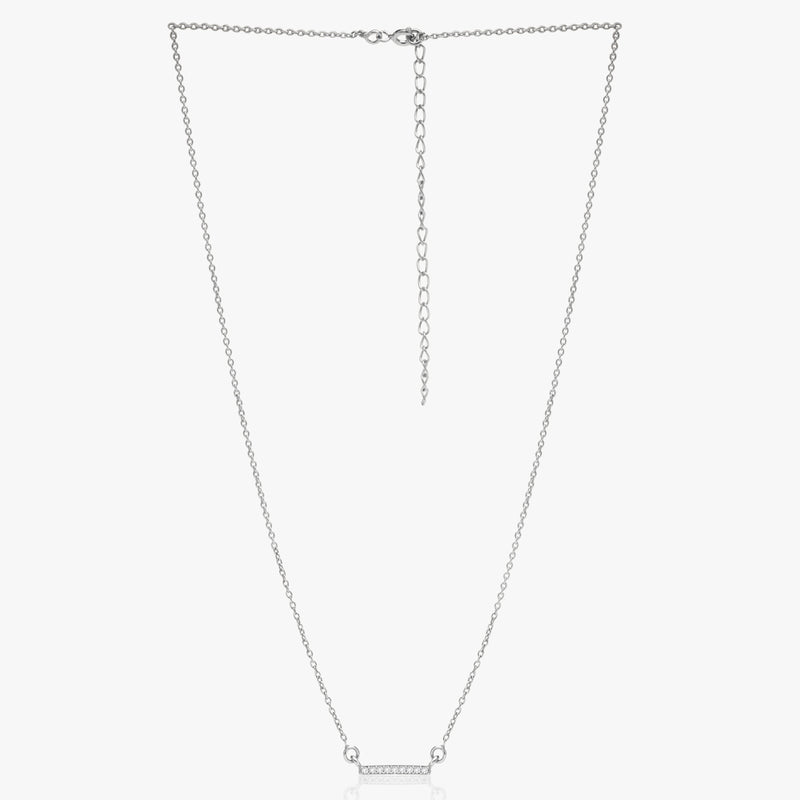Buy Studded Bar Silver Necklace Online | March