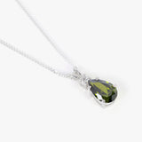 Buy Pear Peridot Silver Necklace Online | March