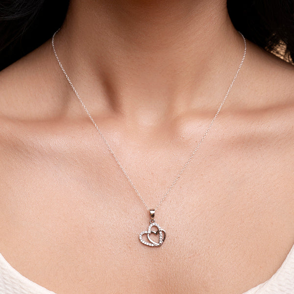 Buy Connected Hearts Silver Necklace Online | March