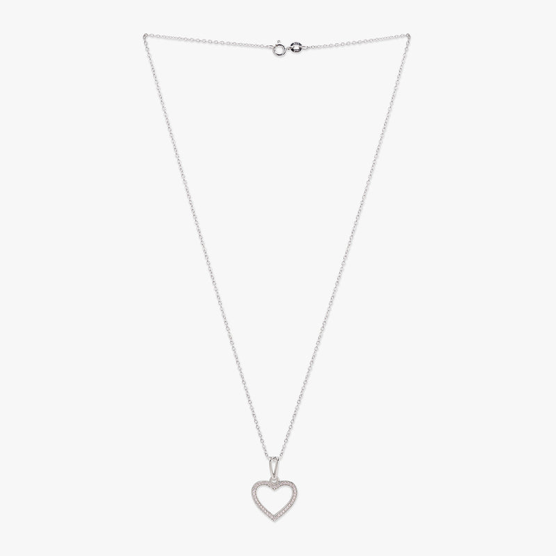 Buy Zircon Heart Silver Necklace Online | March