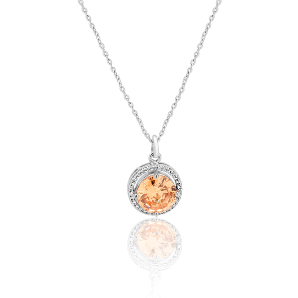 Buy Circular Zircon Silver Necklace Online | March