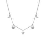 Buy Star and Moon Silver Necklace Online | March