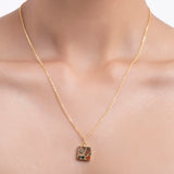 Orange Mojave Copper Turquoise Necklace