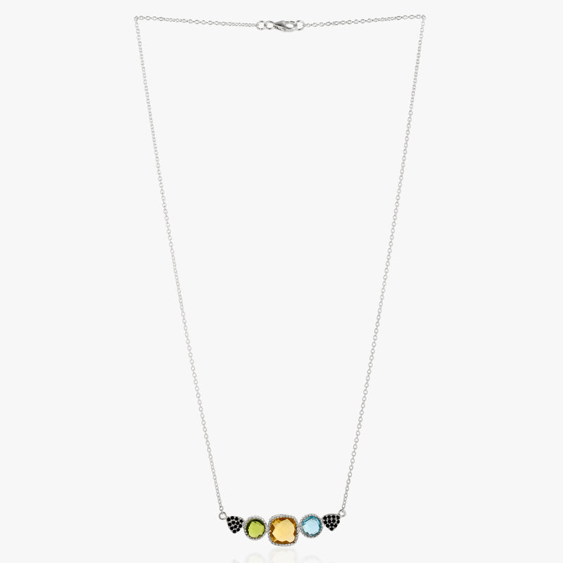 Buy Multicoloured Statement Silver Necklace Online | March