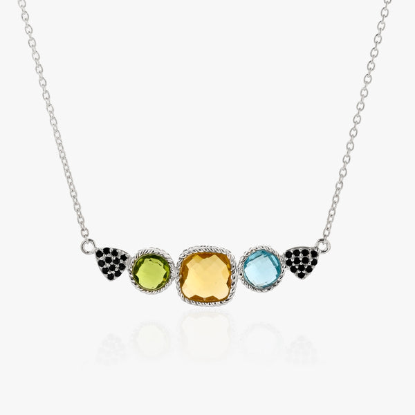 Buy Multicoloured Statement Silver Necklace Online | March