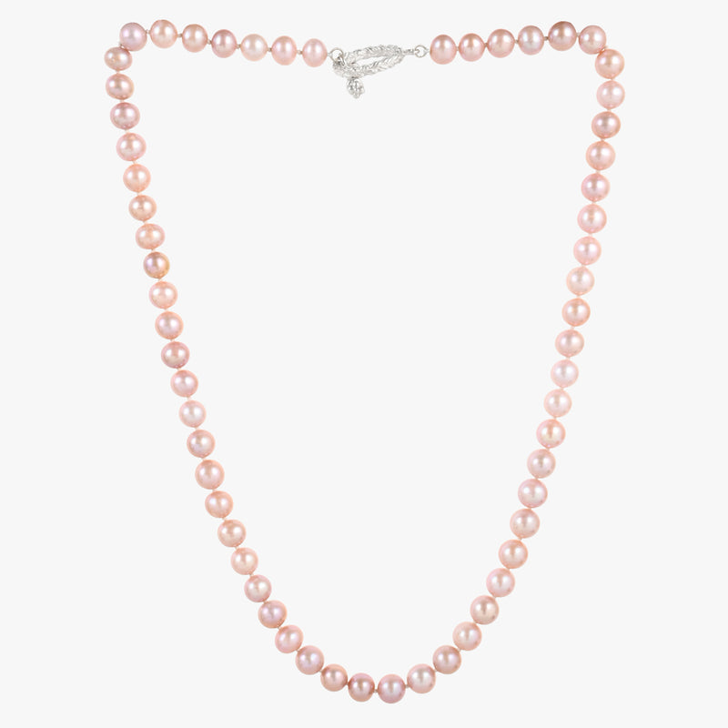 Buy Peach Freshwater Pearl String With Silver Lock - Online | March