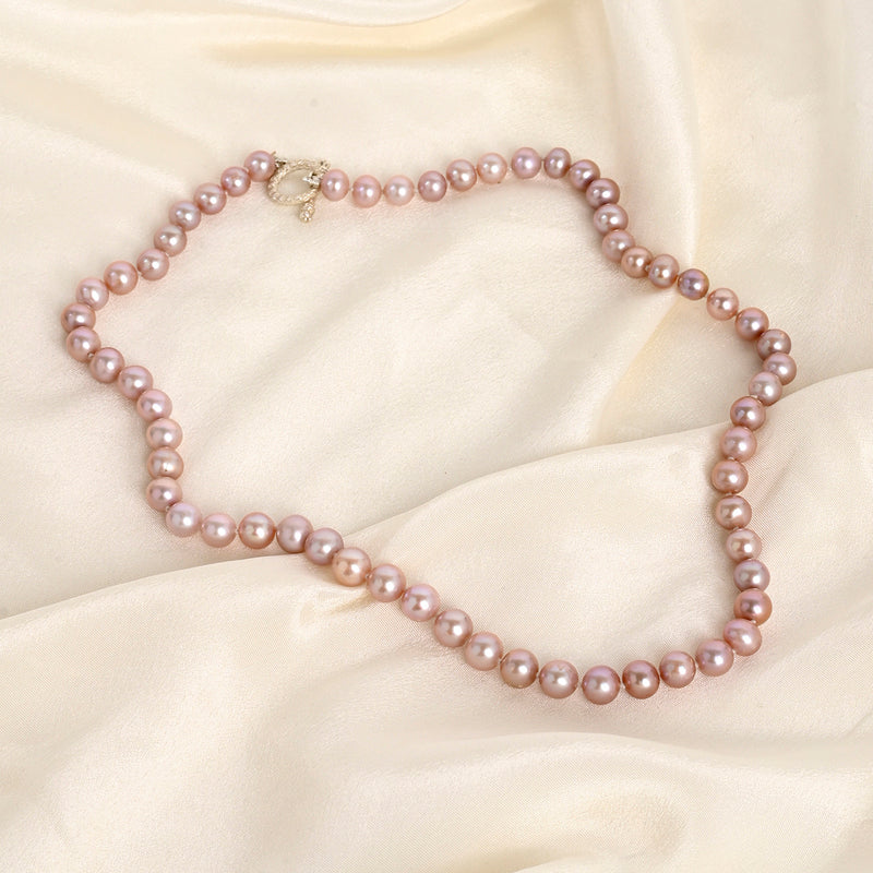 Buy Peach Freshwater Pearl String With Silver Lock - Online | March