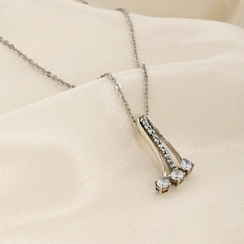 Buy Elegant Waves Silver Necklace Online | March