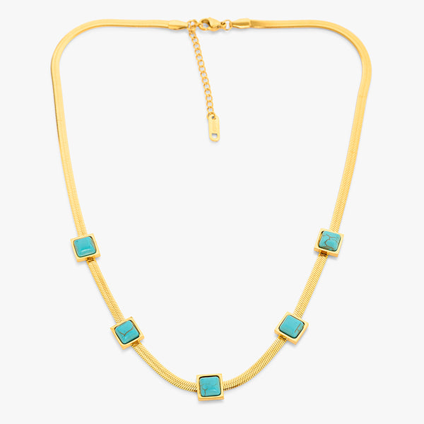Statement Turquoise Snake Chain Necklace