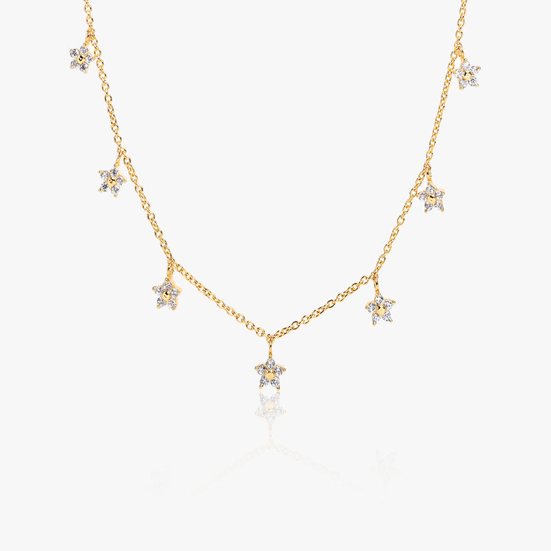 Buy 18K Gold Plated Shining Star Silver Necklace Online | March