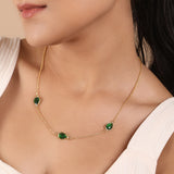 Buy 18K Gold Plated Silver Emerald quartz Necklace Online | March